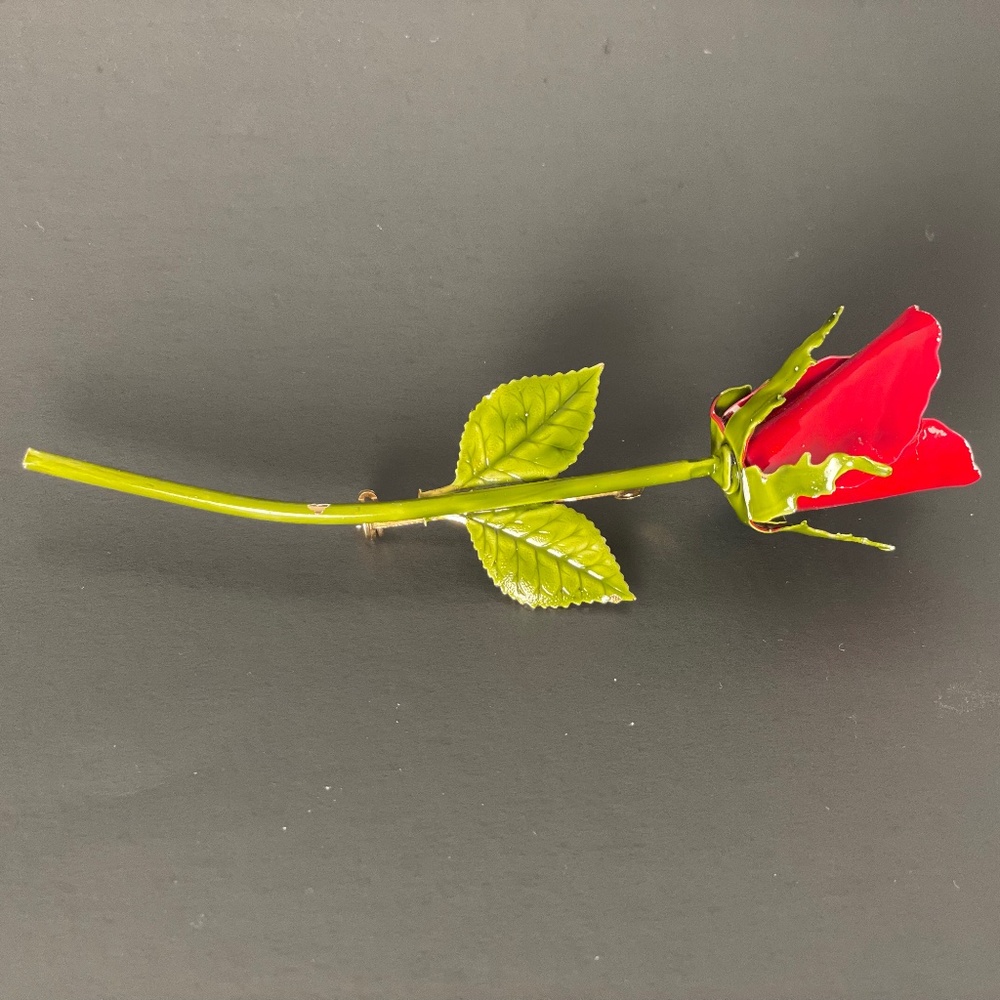 Painted Rose Brooch